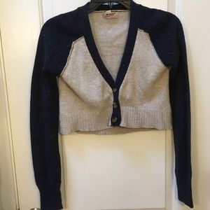 Button-down crop sweater